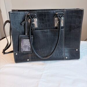 Wilsons Leather Dark Textured Laptop Bag